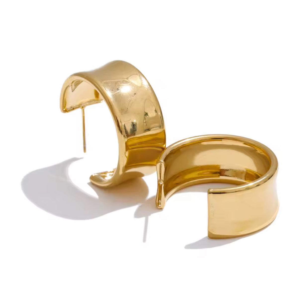 Crescent Gold Hoop Earrings